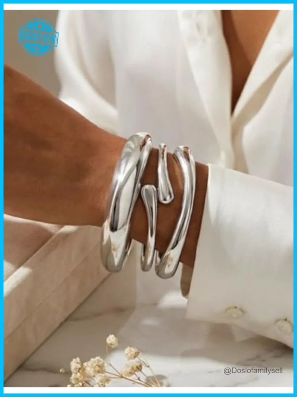 Chunky Gold Plated Bangle Bracelets Set Stackable Cuff Statement Jewelry Gift